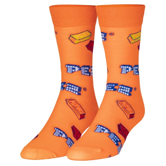 PEZ Orange Crazy Fun Printed Crew Socks OS - Picture 3 of 4